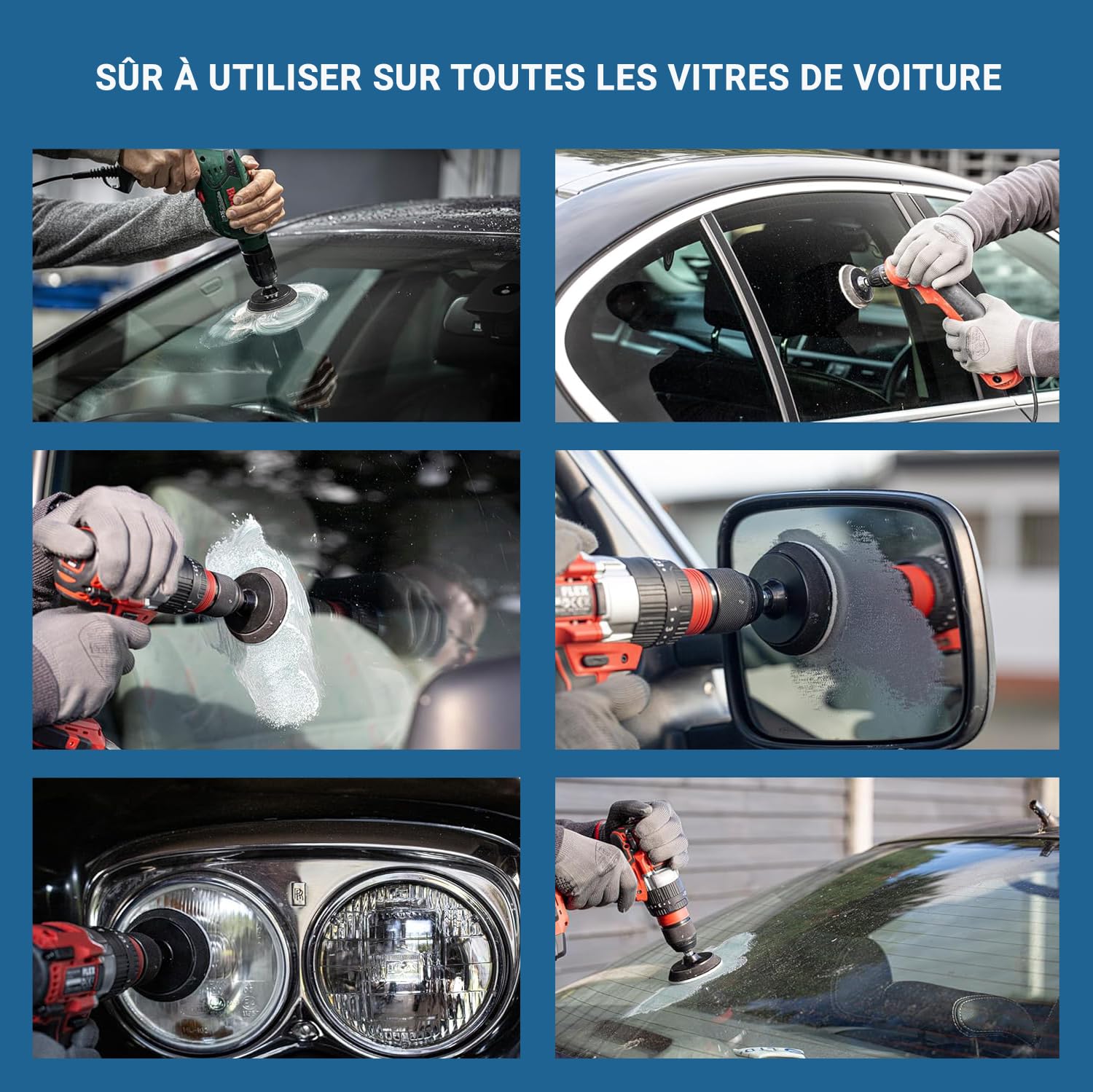 Glass Polish Kit de Polissage de Pare-Brise - Réparation de Verre Automobile Bricolage de 50 mm - Élimine Les Dommages des Essuie-Glaces, Restaure la Clarté et l'Éclat