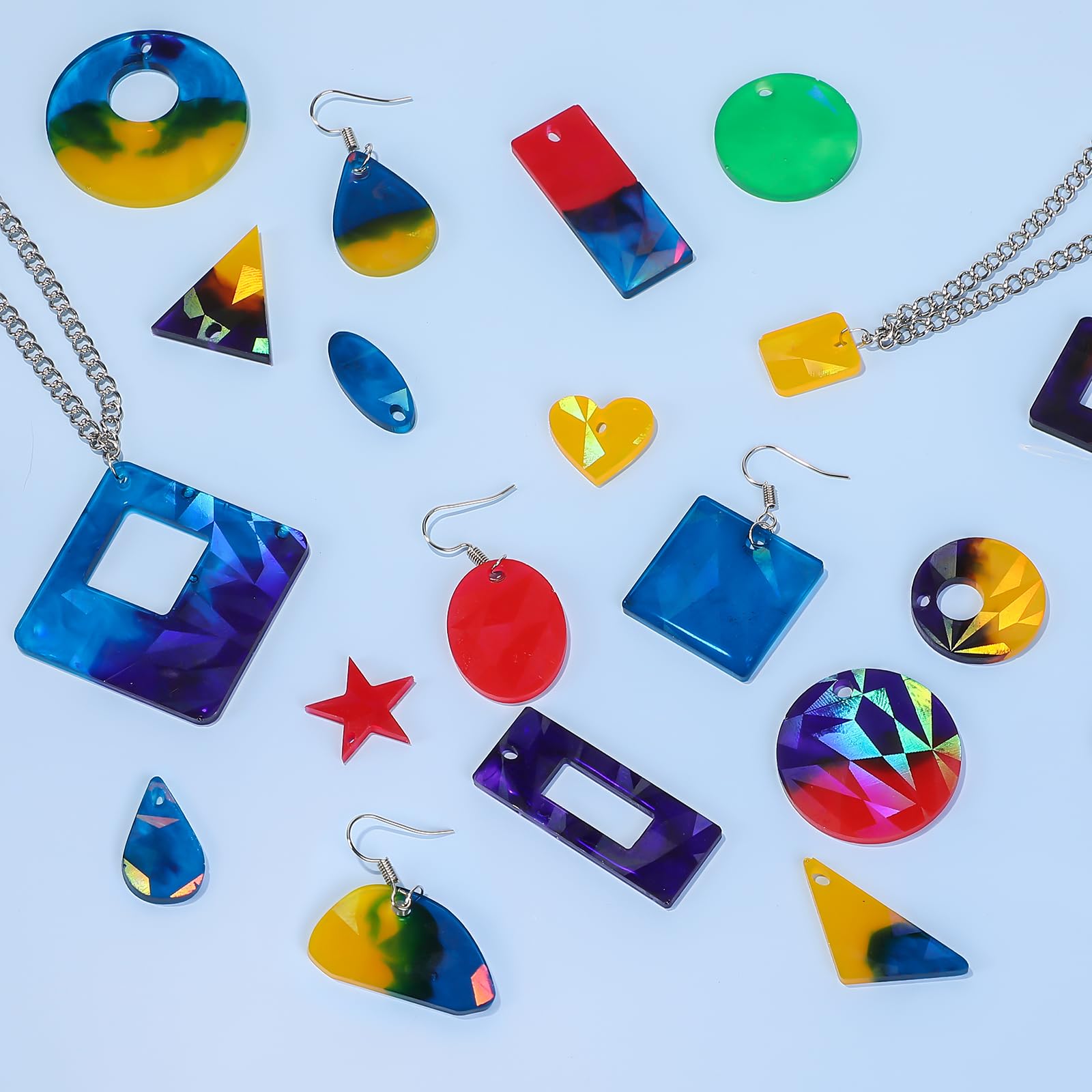 Souarts Silikonformen Für Harz - Holografische Anhänger In Blau (3 Stück)