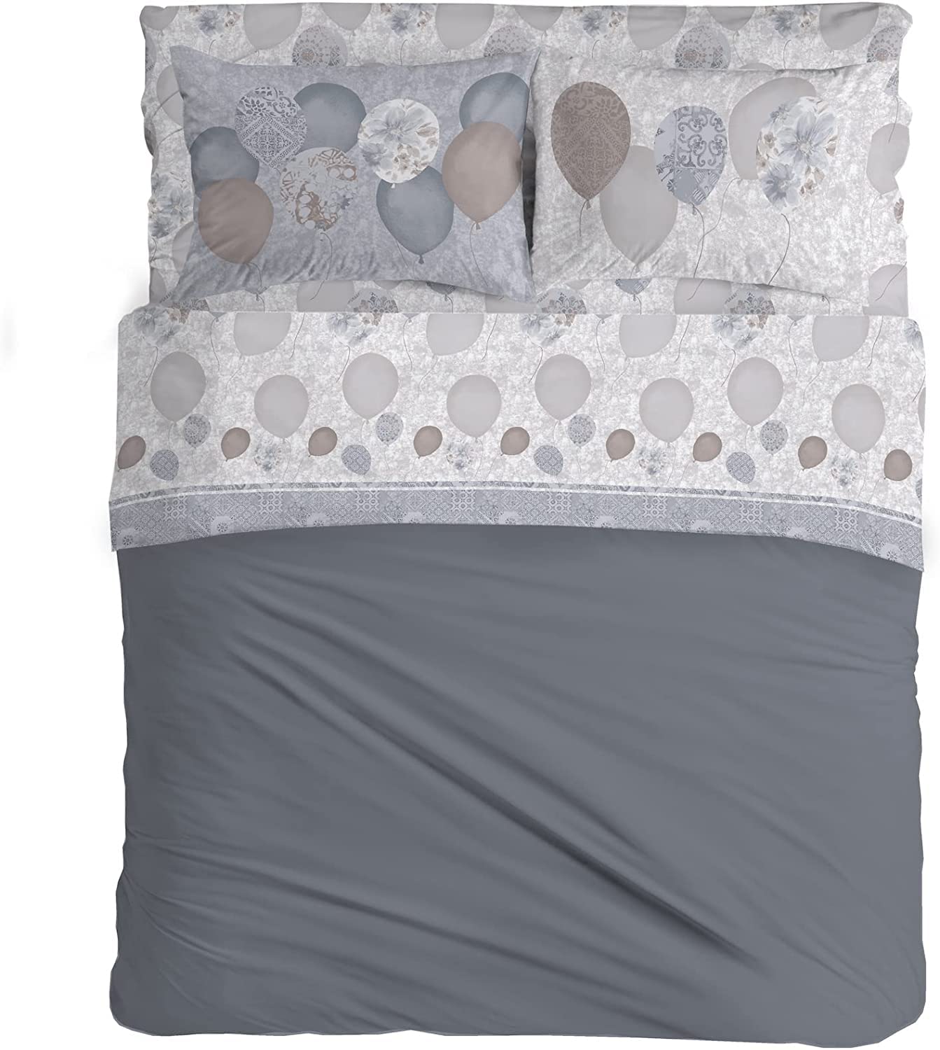 HomeLife Set Completo Lenzuola Matrimoniali Cotone Fantasia Made in Italy | Completo Letto Matrimoniale 100% Cotone, OEKO-TEX, Stampa Digitale, Lenzuolo Sopra, Sotto, 2 Federe | Gnomi Rosso