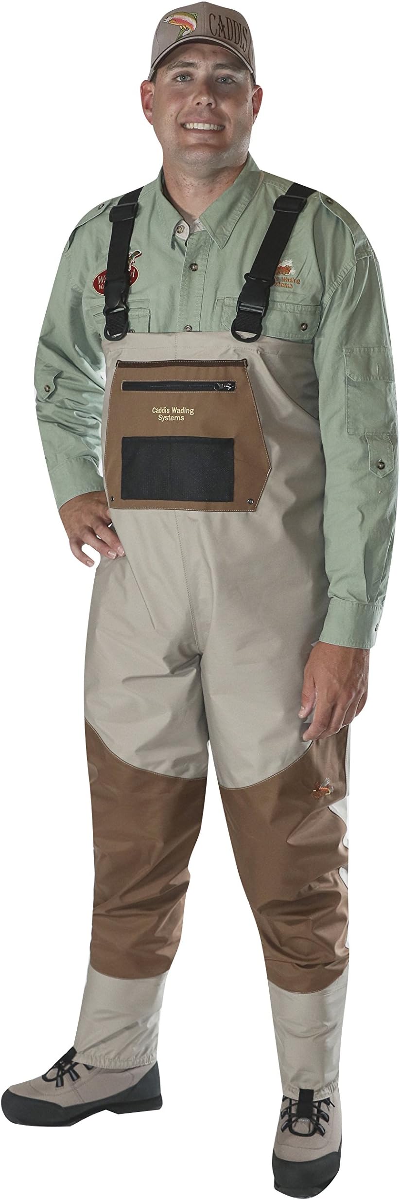Men's Attractive 2-Tone Tauped Deluxe Breathable Stocking Foot Wader