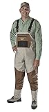 Caddis Men's Attractive 2-Tone Tauped Deluxe Breathable Stocking Foot Wader(DOES NOT INCLUDE BOOTS) Medium