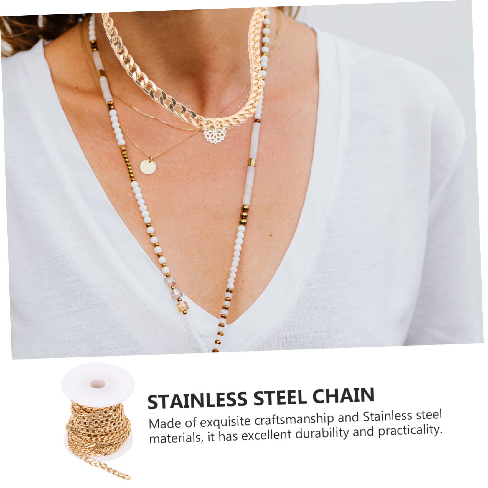 Biżuterię, naszyjnik, przedłużenie Łańcuszek na 4 rolki Uniwersalne łańcuszki DIY Charm Bransoletki DIY Biżuteria Łańcuszki Biżuteria Metalowe łańcuszki