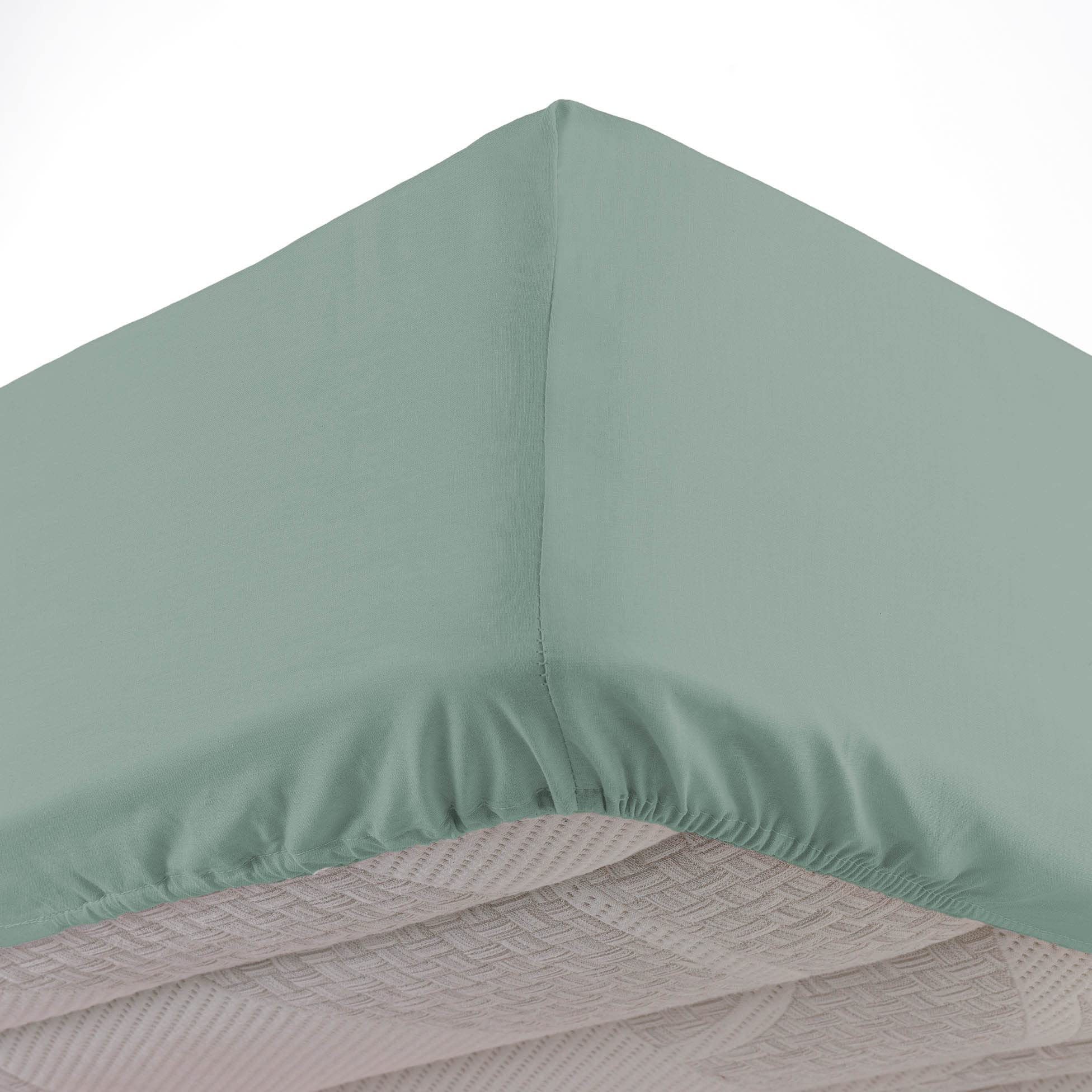 douceur d'intérieur, Fitted Sheet (140 x 190 cm) Linen Sage 100% Cotton, Drap housse 140 x 190 cm - Image 3