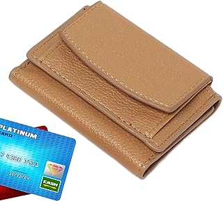 pologmase Carteira feminina fina – suporte de cartão de crédito resistente ao desgaste para mulheres – porta-cartão de crédito com bloqueio de RFID para homens e mulheres, carteira pequena para cartão de crédito simples para