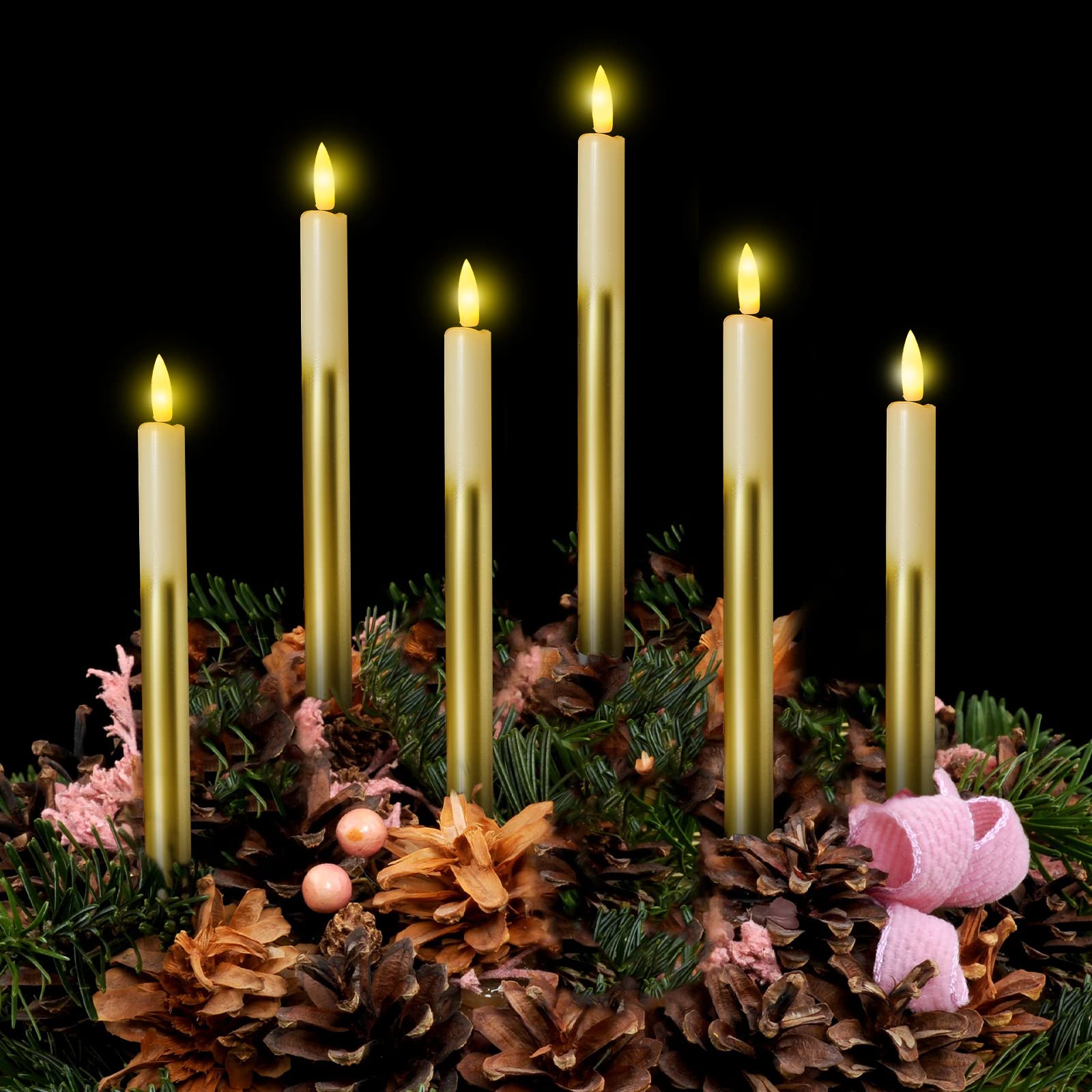 Buy 6 Pieces 9 Inch ing Flameless Taper Candles with Remote and Timer