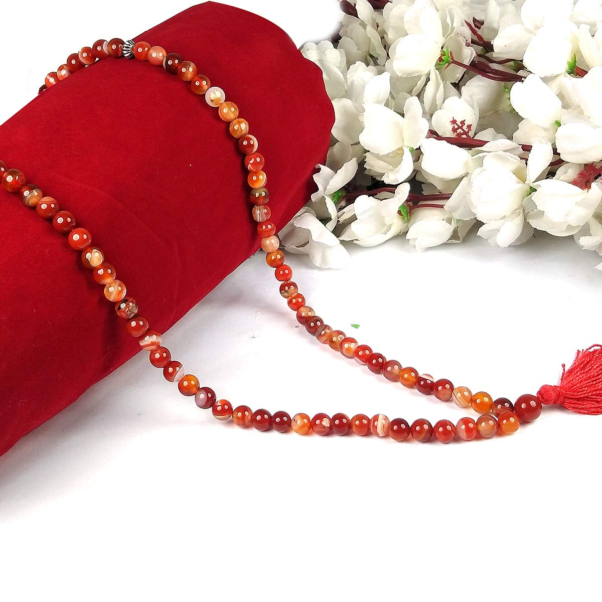 Reiki Crystal Prayer Beads - Red Botswana Agate -3
