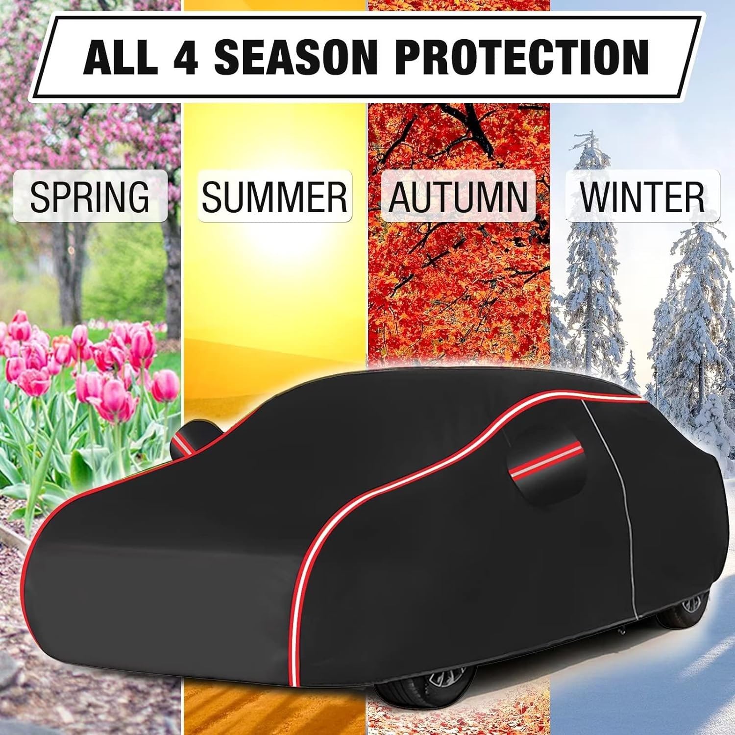 Housse de Voiture pour Nissa𝘯 Kicks 2018 2017-2020 (429.5 x 176 x 158.5cm),Protège des Taches,Imperméable à la Pluie, à la poussière, au Soleil et aux UV,Housse de Voiture Durable