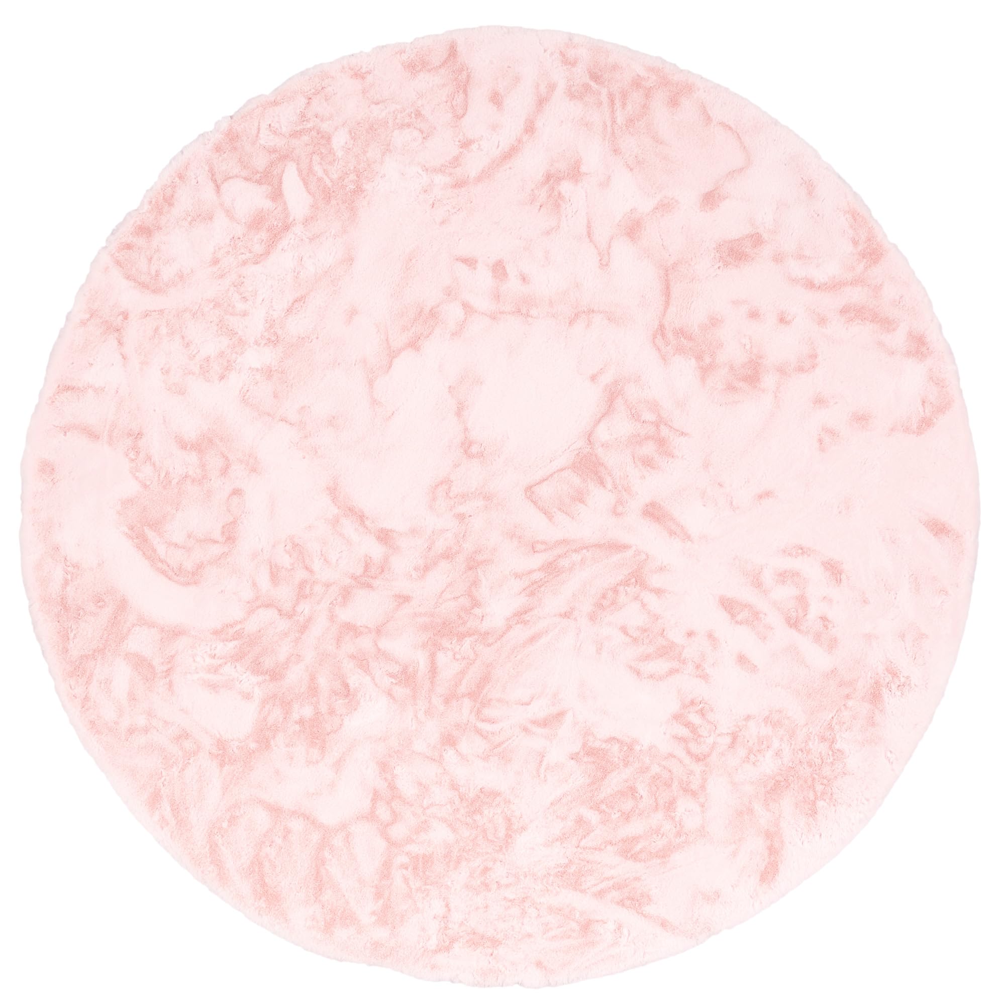 Pergamon Luxus Super Soft Fellteppich Plush Rosa Rund in 3 Größen