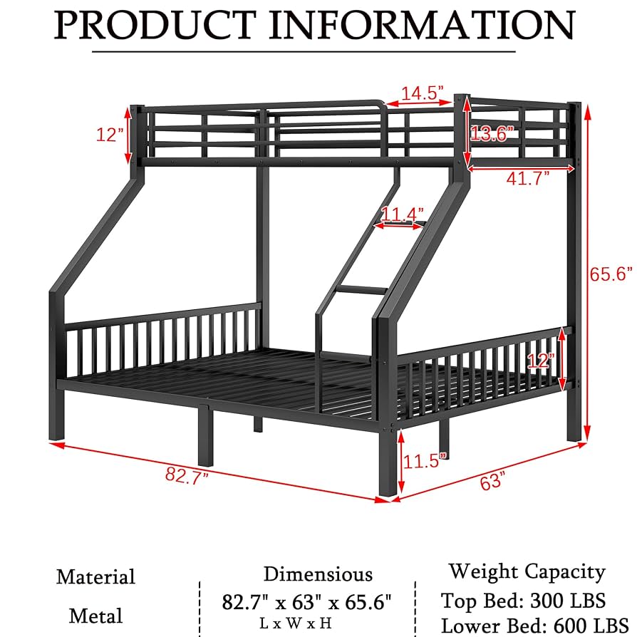 Amazon.com: ZMIZAKOY Heavy Duty Metal Twin XL Over Queen