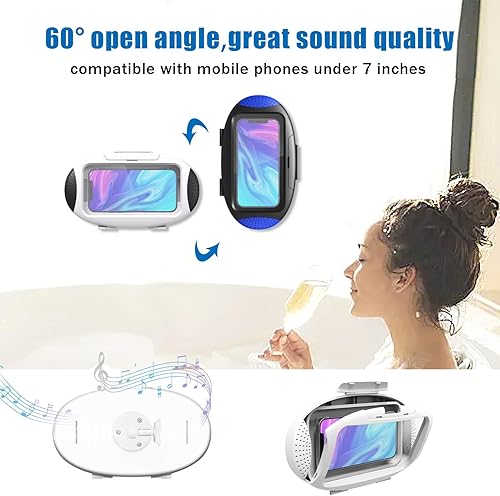 Miniatura 6 de URROY Soporte para teléfono de ducha, impermeable, anti niebla, pantalla táctil, rotación de 480 grados, para baño, cocina, montaje en pared para