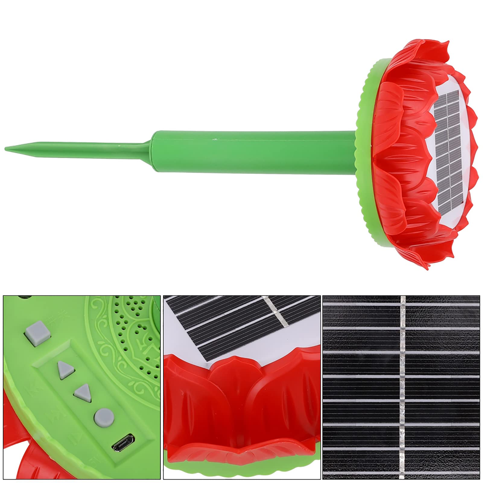 TOPINCN Buddha Music Player Outdoor Solar Energy Buddhist Music Prayer 48 in 1 Catalogue Song Player Machine Amitabha Daming Mantra (red)