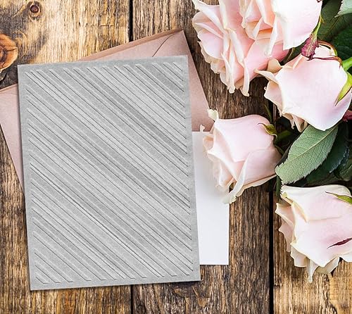 Miniatura 3 de ALIBBON Carpetas diagonales de plástico con rayas para hacer tarjetas, carpetas de relieve de fondo a rayas para álbumes de recortes, carpetas de