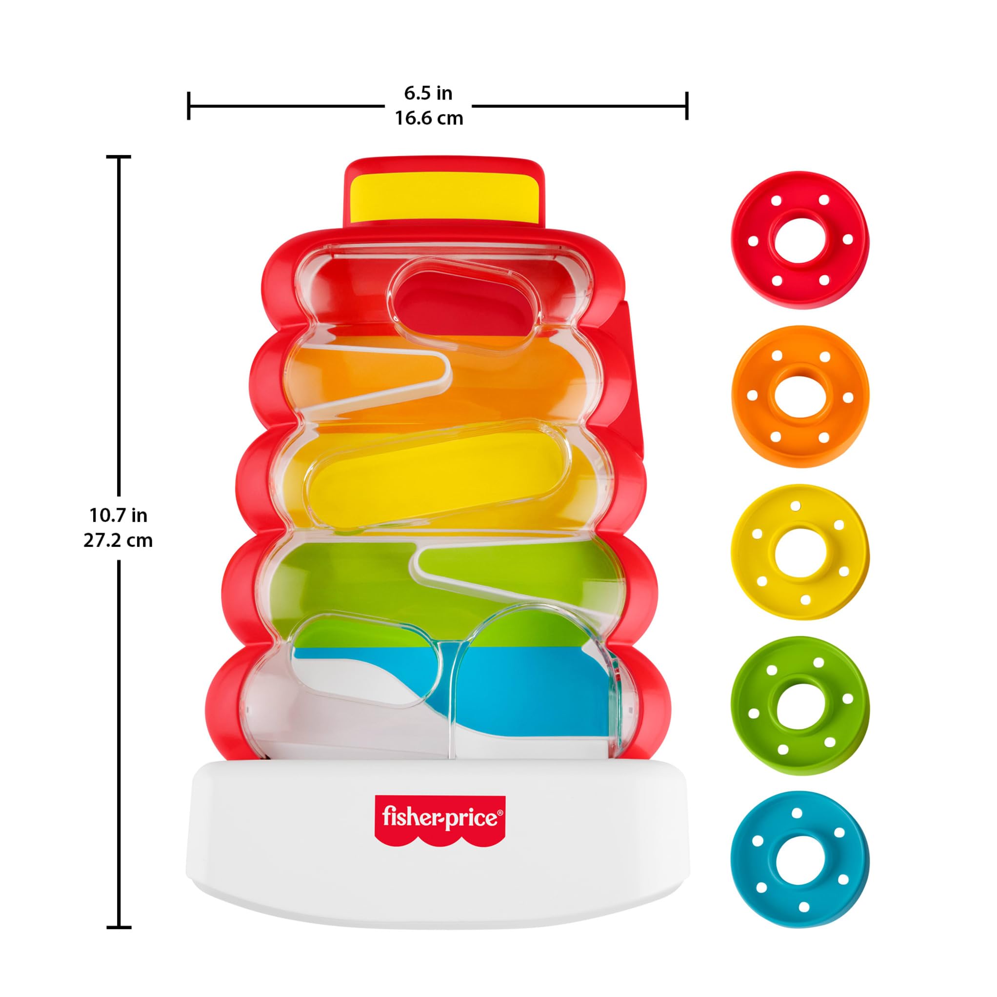 Fisher-Price Juego de Colocar Anillas para bebés y niños pequeños, Actividad de soltar Anillas para Jugar y desarrollar a los bebés a Partir de 9 Meses, JLB81 — view 3