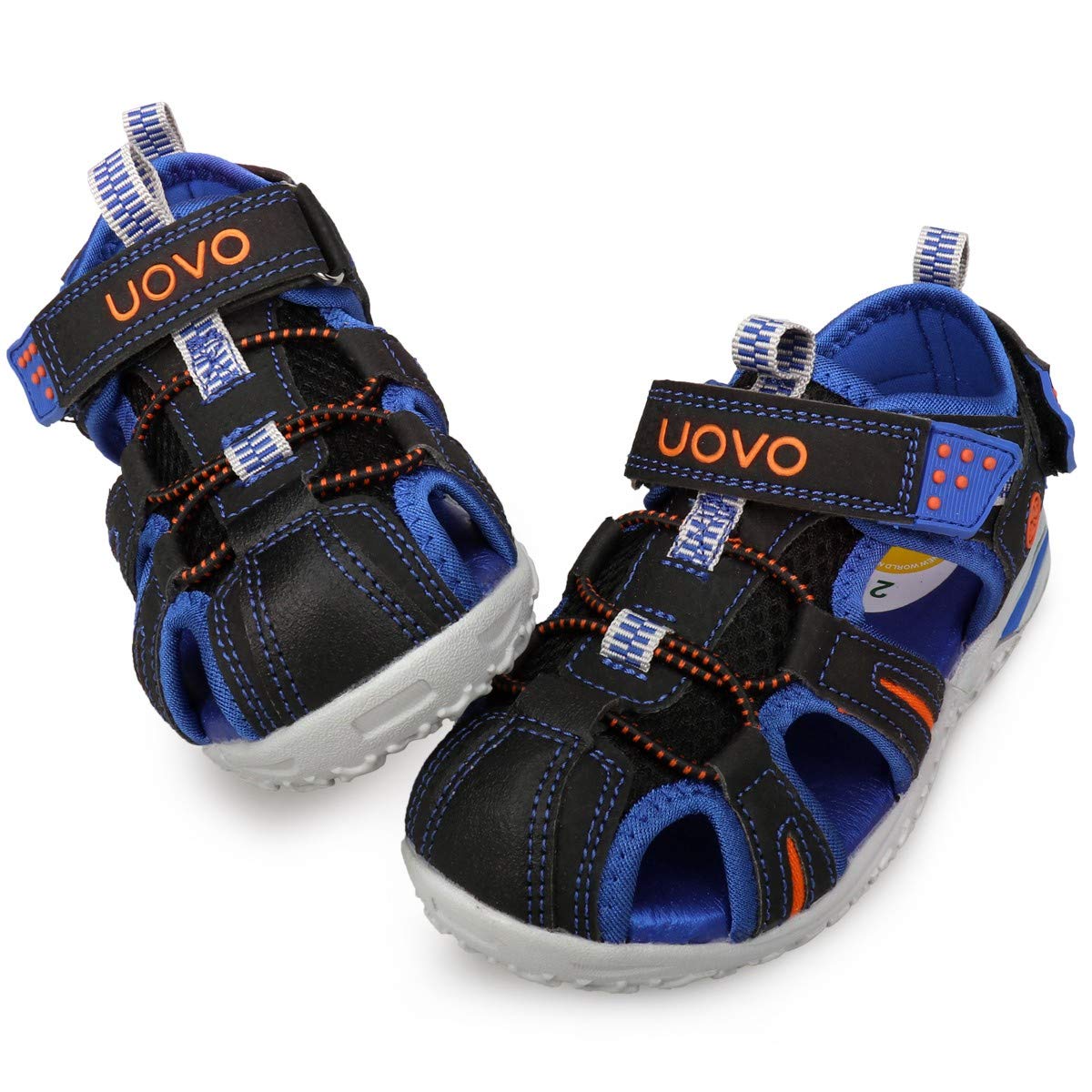 UOVO Sandalias Deportivas para Niños Zapatos de Verano con Superficie Transpirable Suela Antideslizante Cierre de Gancho y Bucle Puntera Protectora Tallas 24-38