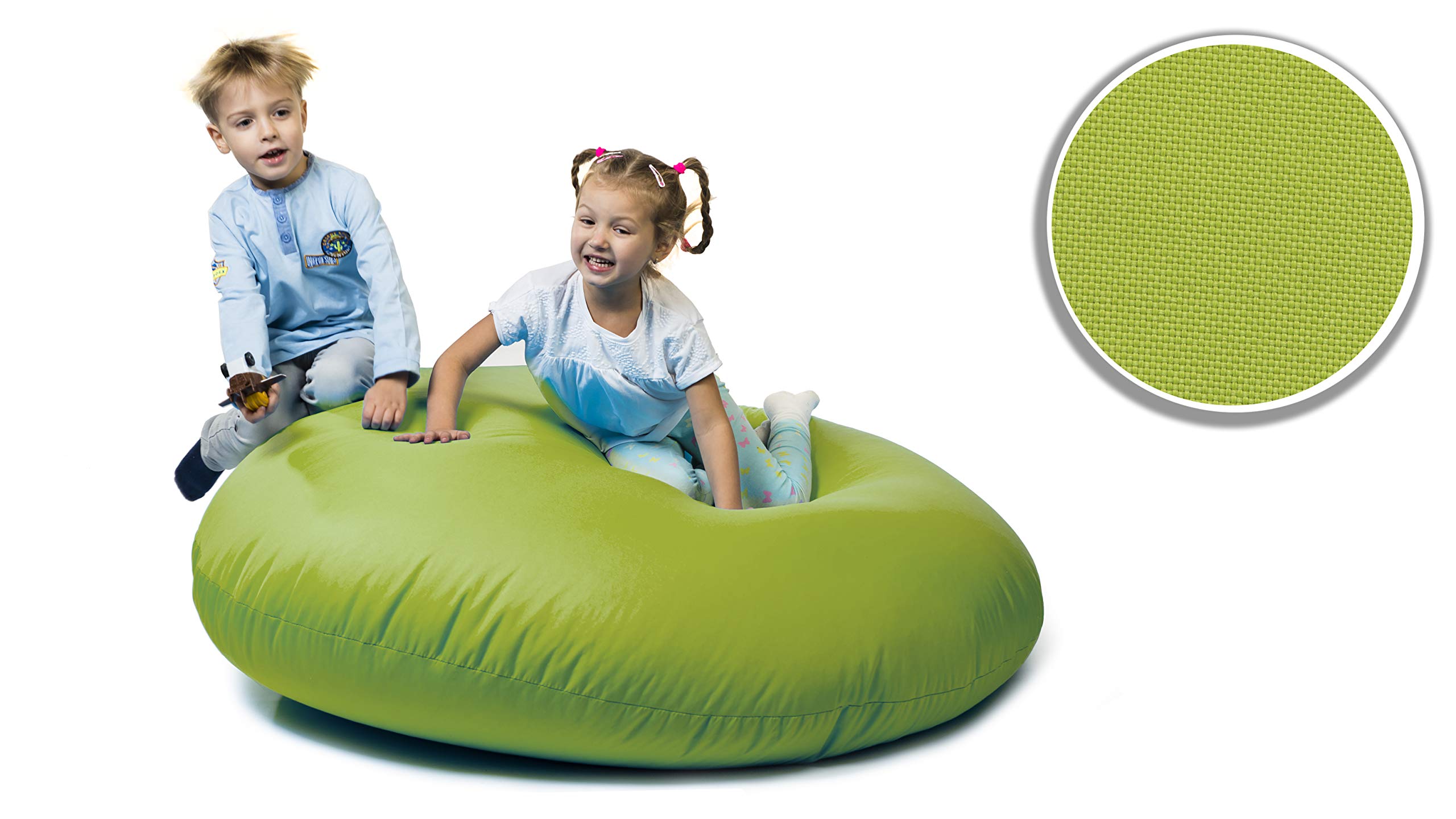 sunnypillow Worek do siedzenia XL z wypełnieniem styropianowym, średnica 100 cm, funkcja 2 w 1, do siedzenia i leżenia, na zewnątrz i wewnątrz, dla dzieci i dorosłych, wiele kolorów i rozmiarów do wyboru, zielony