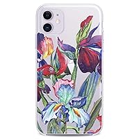 Vista 8 de Funda de poliuretano termoplástico compatible con Apple iPhone 11 2019 modelo 6.1 pulgadas Iph 11 Slim Fit Ramos Hojas Flores Niñas Impresión