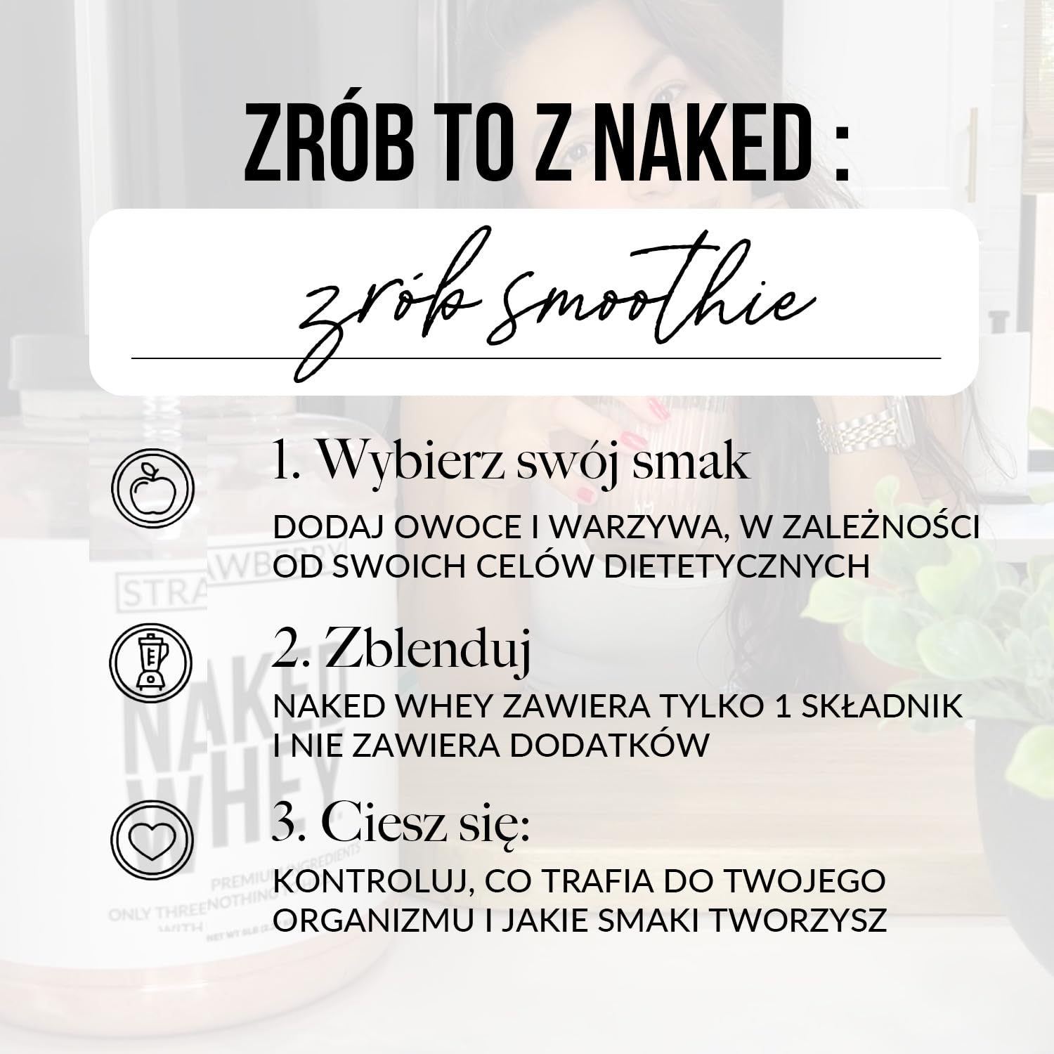 Naked Whey – białko serwatkowe w proszku, bez smaku, bez GMO, bez soi, bez glutenu, wspomaga wzrost i regenerację mięśni, 450 g