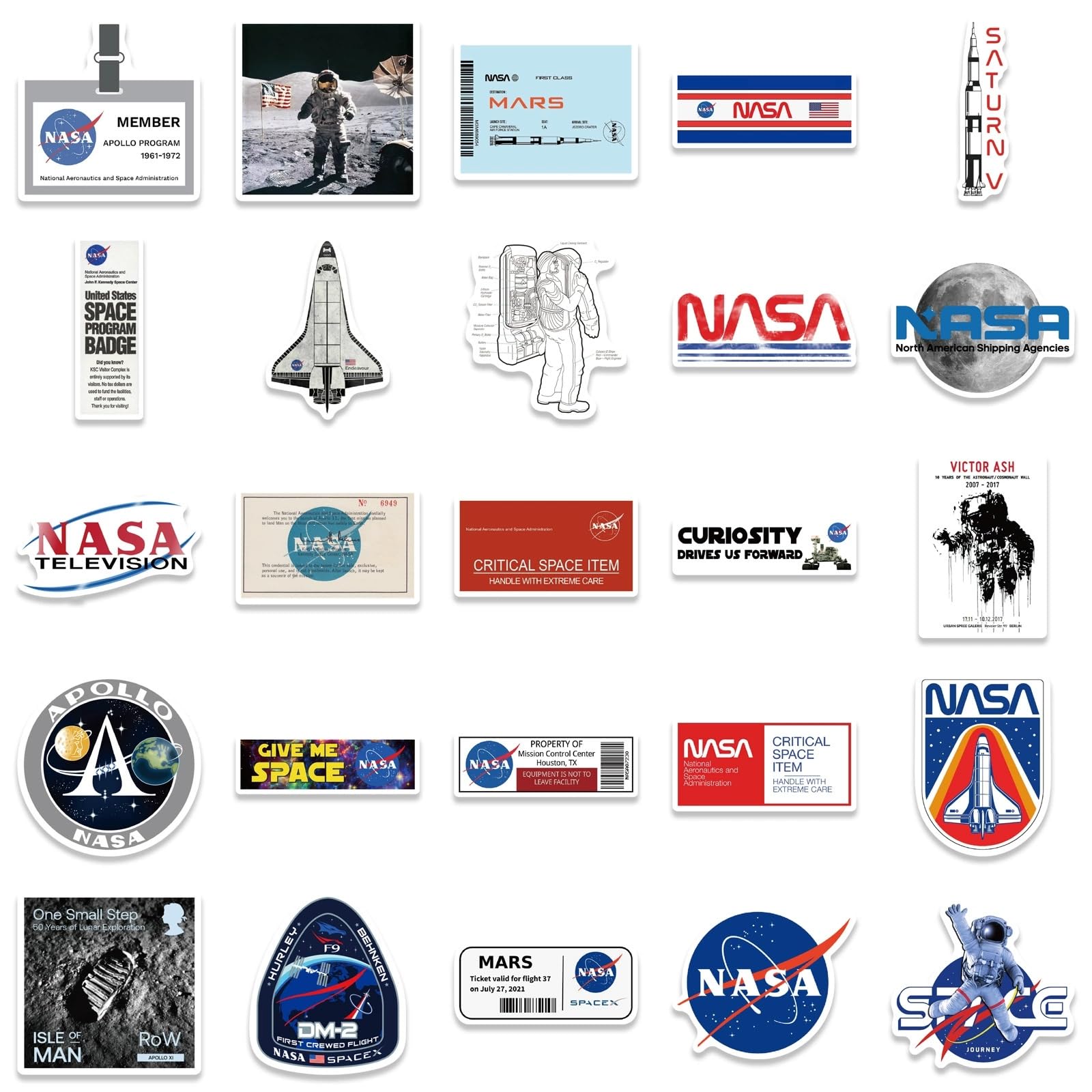 50 Pieces Space Stickers for Water Bottle - Image 3