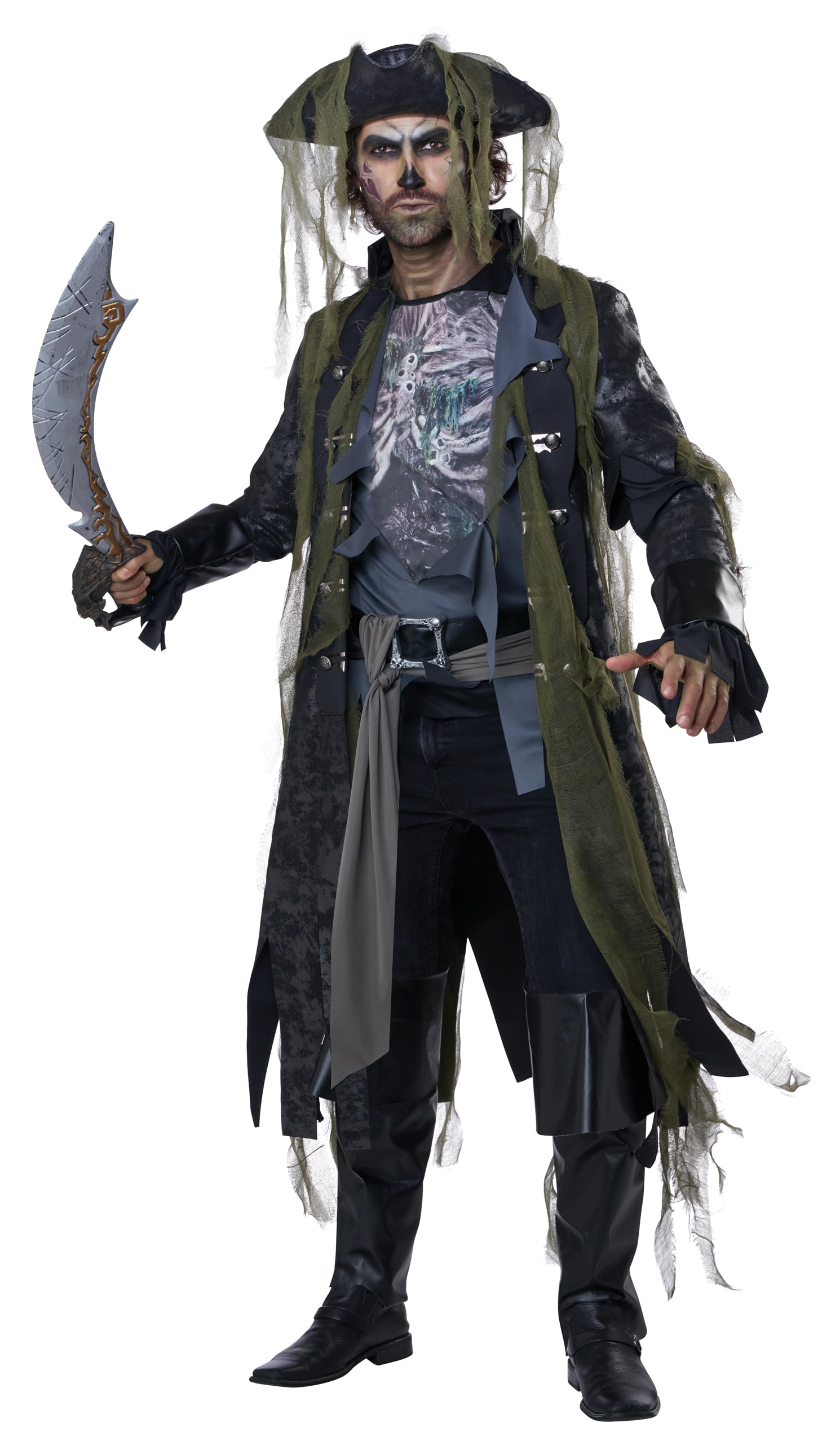 California Costumes Costume da uomo Barnacle Bill the Undead PirateCostume