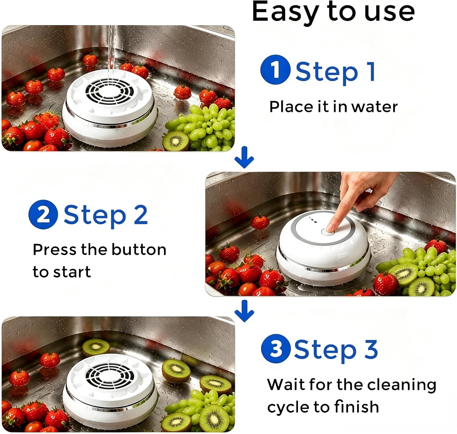 Fruit and Vegetable Wash Wireless Ti Electrolysis Purifier for Home Kitchen