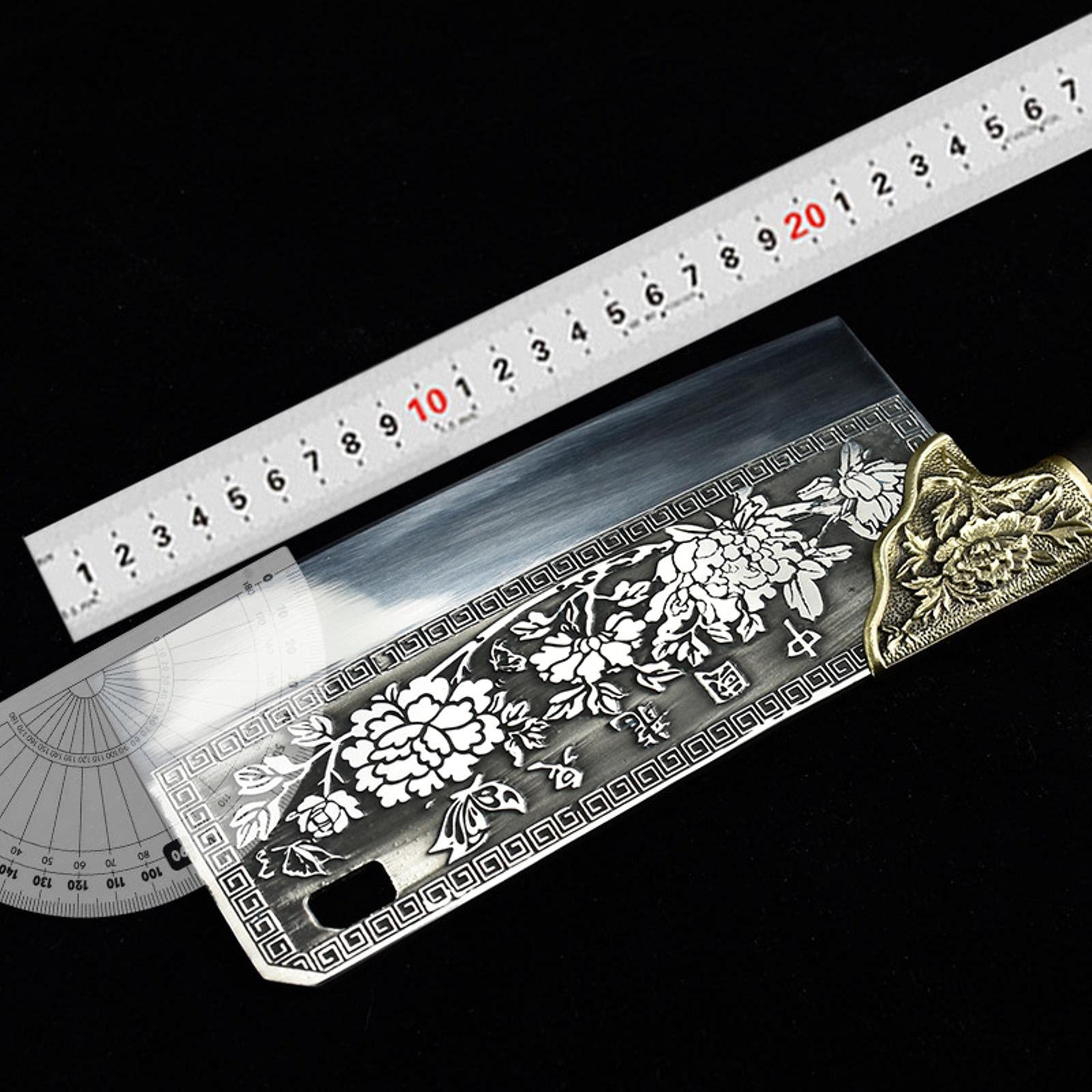 Guang Couteau de Cuisine Chinois Professionnel 7CR17MOV en Acier au Carbone forgé Multifonctionnel pour Couper Les os et la Viande