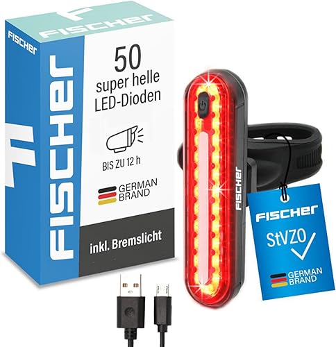 Miniatura 2 de Fischer LED Akku Stableuchte, Rücklicht, Fahrradbeleuchtung, Fahrrad-Rückleuchte, barra auxiliar, Schutzart IPX4, negro