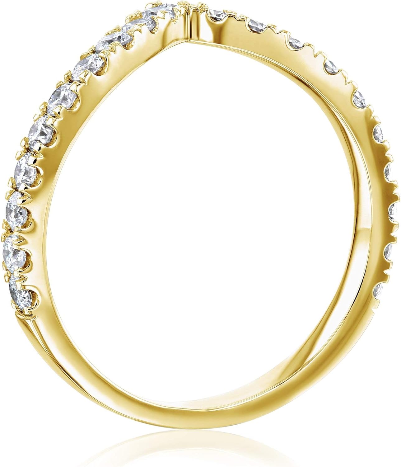 Kobelli Chevron Point Diamond Ring - white-gold / 7.5