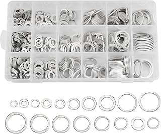 Beenlen 540 Pcs Aluminum Flat Washer, Automotive Oil Drain Plug Gasket Includes Metric 18 Sizes-M6 M8 M10 M12 M14 M16 M18 M22 M24