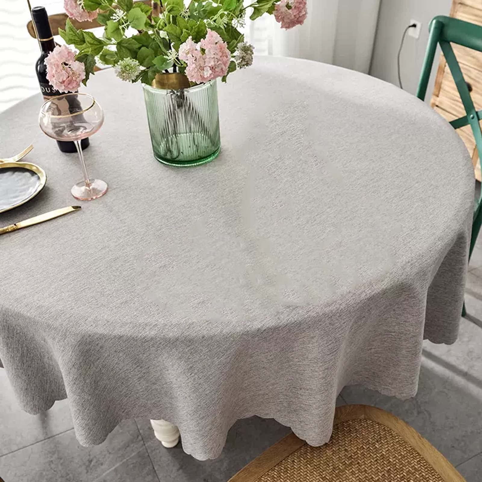 Mantel de lino resistente a las manchas, impermeable y a prueba de derrames, lavable, decoración de mesa para comedor, fiestas y eventos, elegante vajilla para el hogar