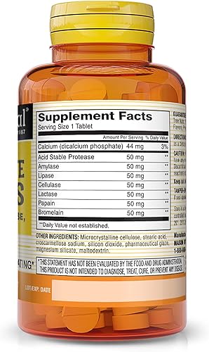 Miniatura 2 de MASON NATURAL Enzimas ultra digestivas a base de plantas con bromelina, lactasa, papaína y proteasa - Apoya la digestión saludable y puede reducir