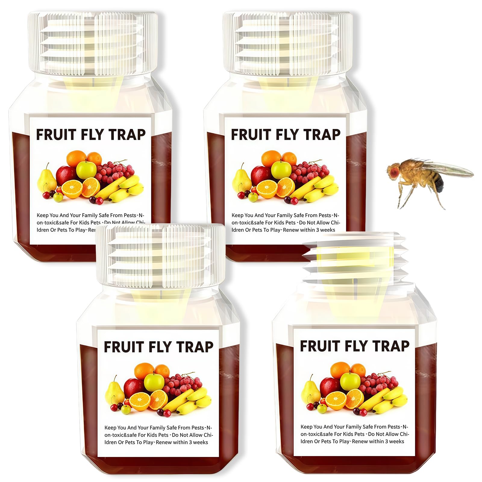 Fruit Fly Trap Paper Catcher - Instantly Attracts (4-New)