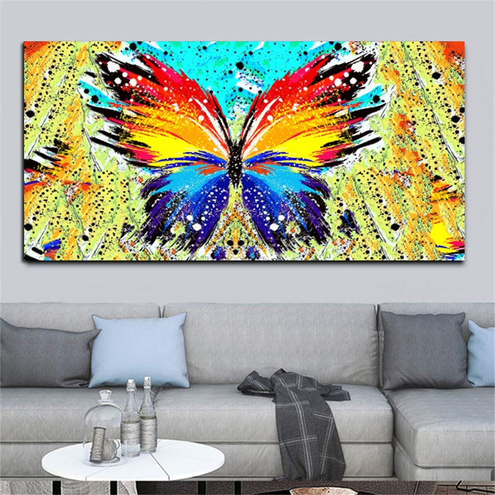 Kit Diamond Painting 5D Tigre E Farfalla 30x40 Cm - Fai Da Te Con Tela, Penna E Strass Per Adulti E Bambini