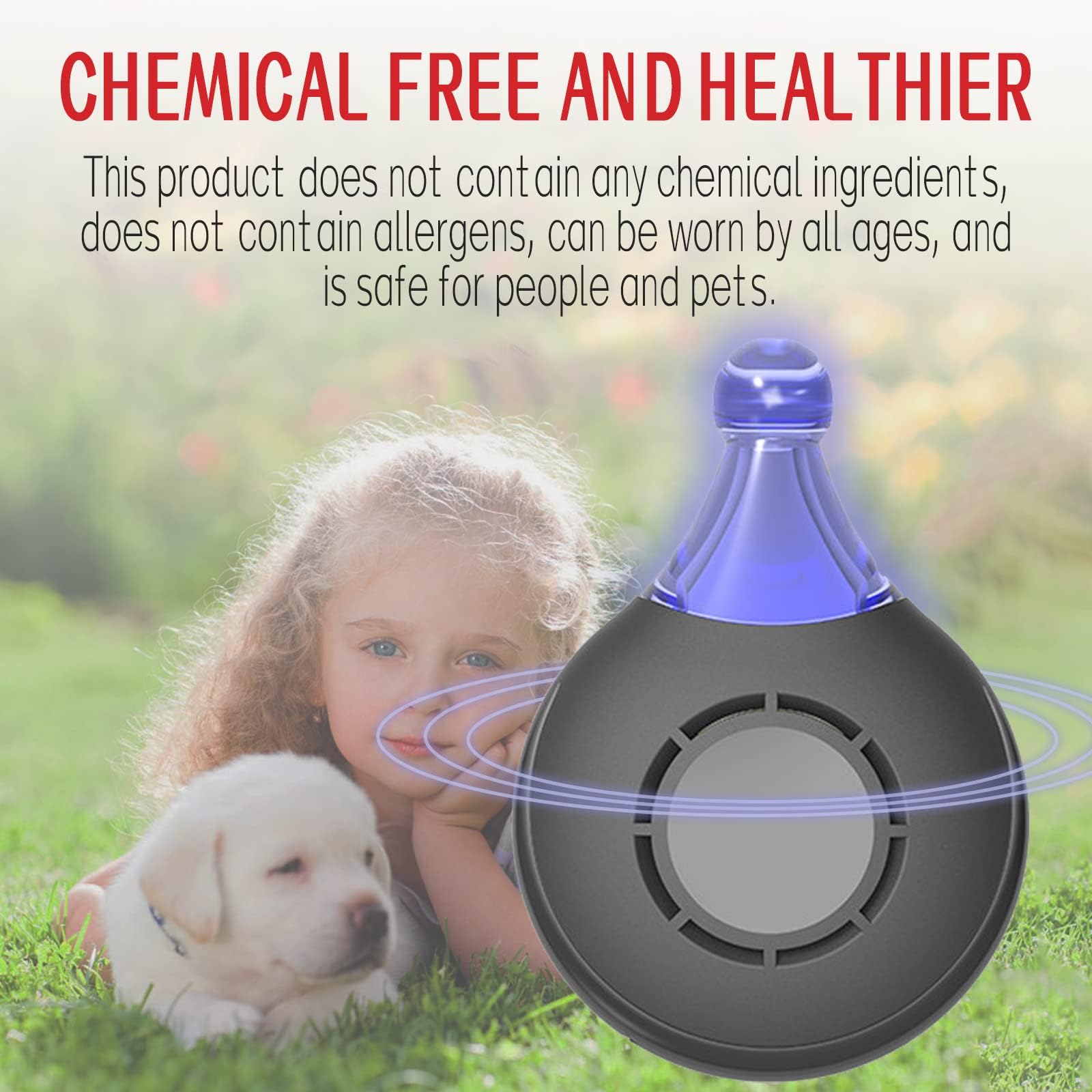 Repellente ad ultrasuoni per cani anti pulci e zecche ricaricabile USB portatile