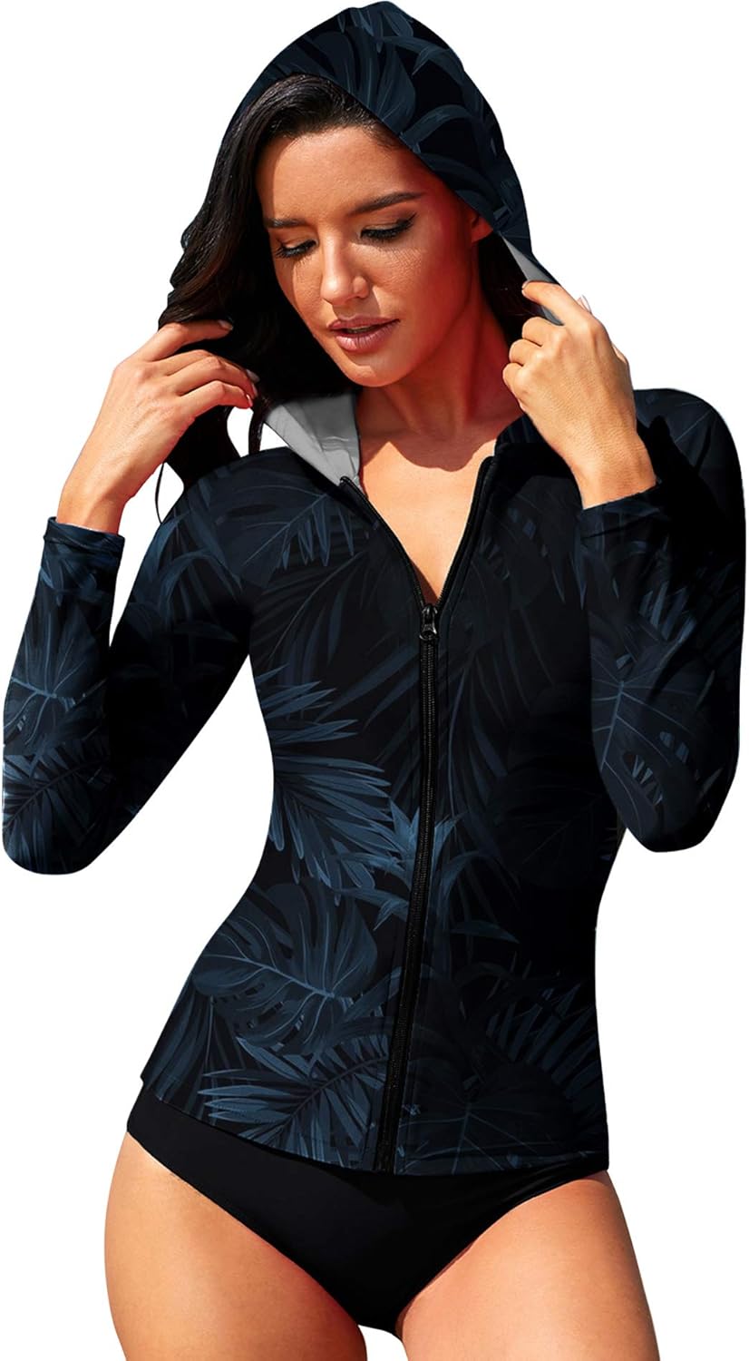 Wolddress Womens Long Sleeve Rash Guard Shirt UPF 50+ Sun Protection Swimsuit Swim Tops