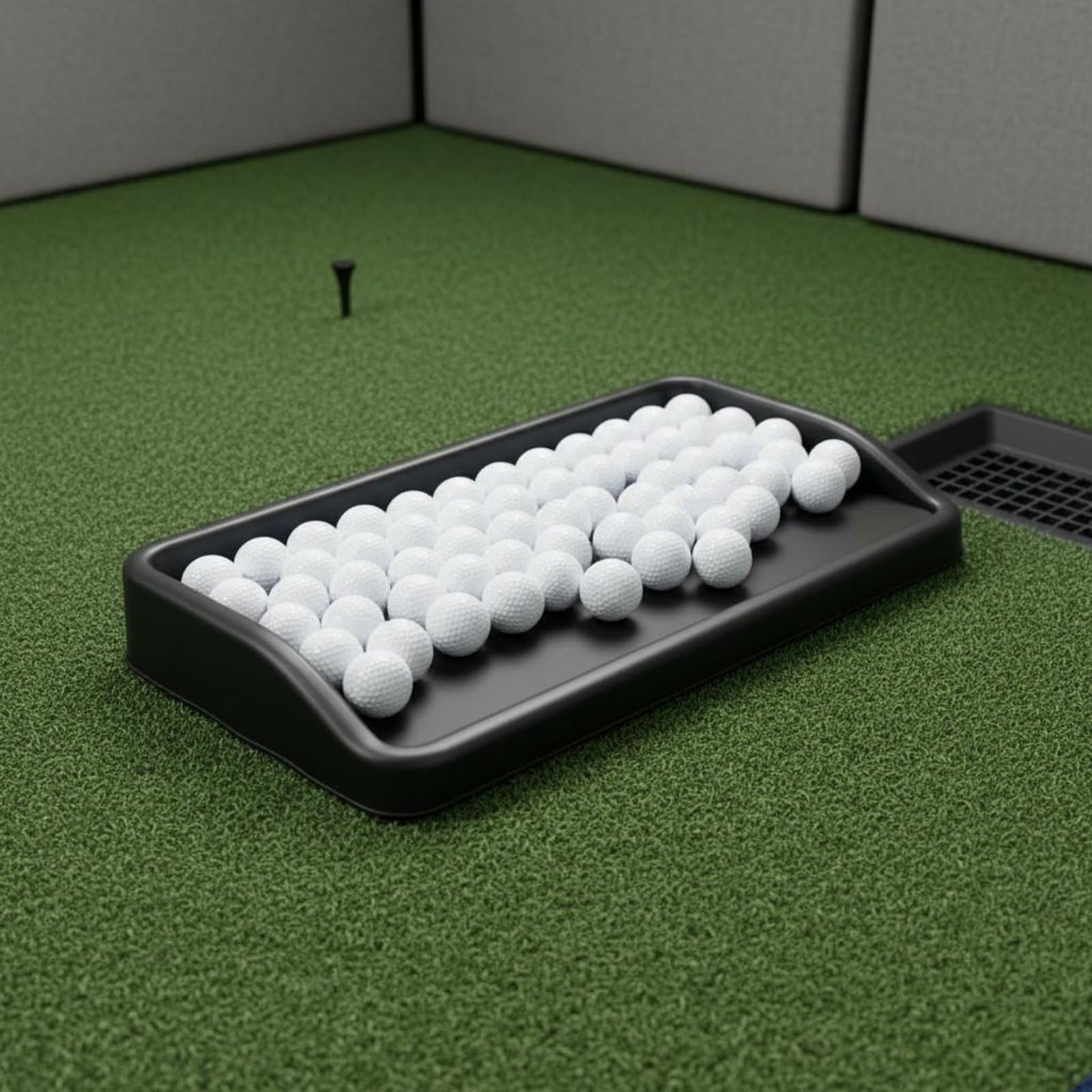 Equipo de Entrenamiento de Golf Caja de Tés Organizador Bandeja Contenedor Soporte Antideslizante con Drenaje Estructura Monobloque para Campo de