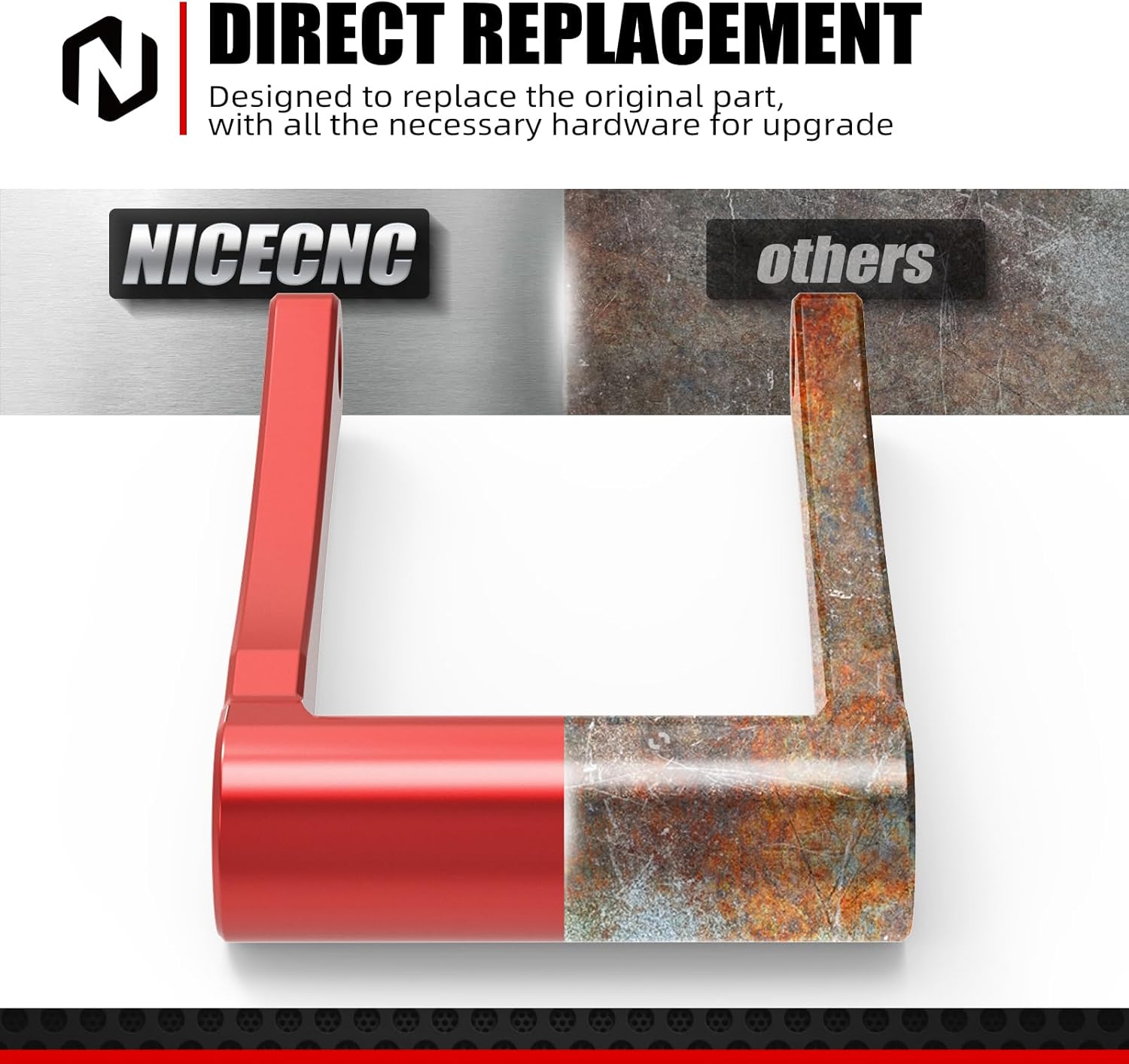 NICECNC 1.75 CRF300L Lowering Link Rear Drop Link Compatible with Honda CRF300L 2021 2022 2023 2024, CRF300L Rally 2021 2022 2023 2024, CRF300L Accessories, 52475-K1T-E10, Aluminum, Red