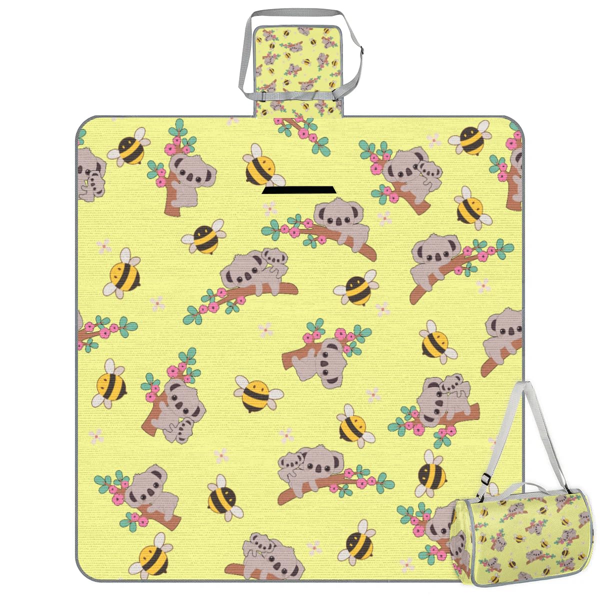 Manta de picnic de 150 x 145 cm, bonita manta de playa plegable para exteriores, impermeable, para playa, camping, senderismo, picnic