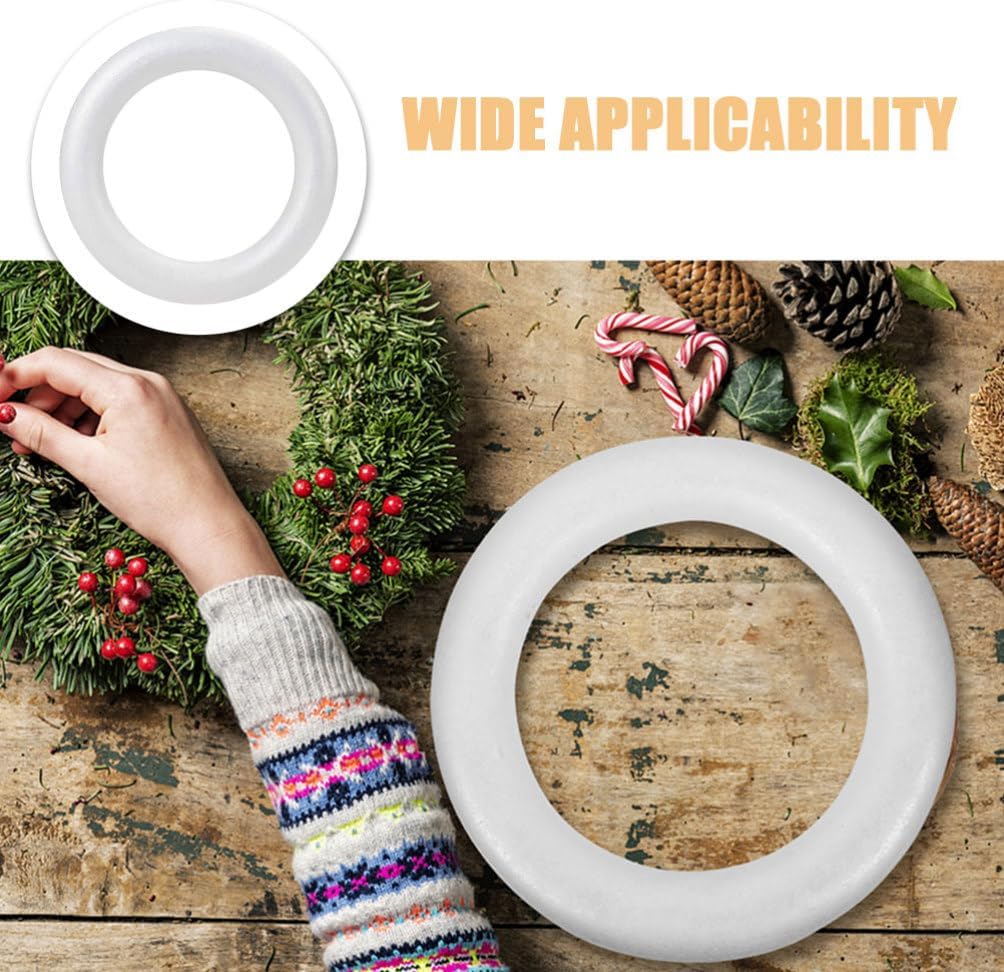 Tofficu 3pcs 8.66Inch Foam Wreath Rings for DIY Crafts Durable Polystyrene Circles for Floral Arrangements Wedding Decorations Multi-Purpose Craft Foam Wreath Forms Elegant White Design