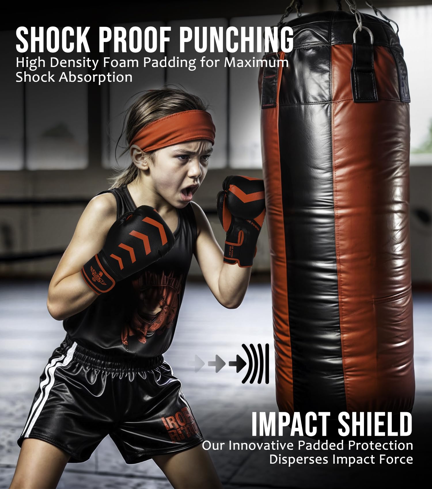Exxact Sports Knockout Boxhandschuhe für Kinder (3–15 Jahre) mit gepolstertem Schutz und Handgelenkstütze, strapazierfähiges Kunstleder, Kinder-Boxhandschuhe für Sparring, Muay Thai und Boxen