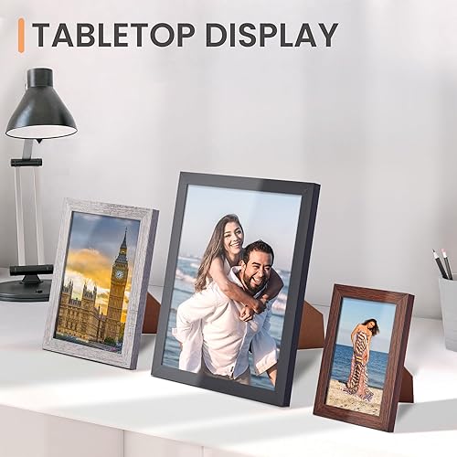 Miniatura 5 de upsimples Paquete de 10 marcos de fotos para decoración de pared, juego de marcos de pared de galería para montaje en pared o exhibición de mesa,
