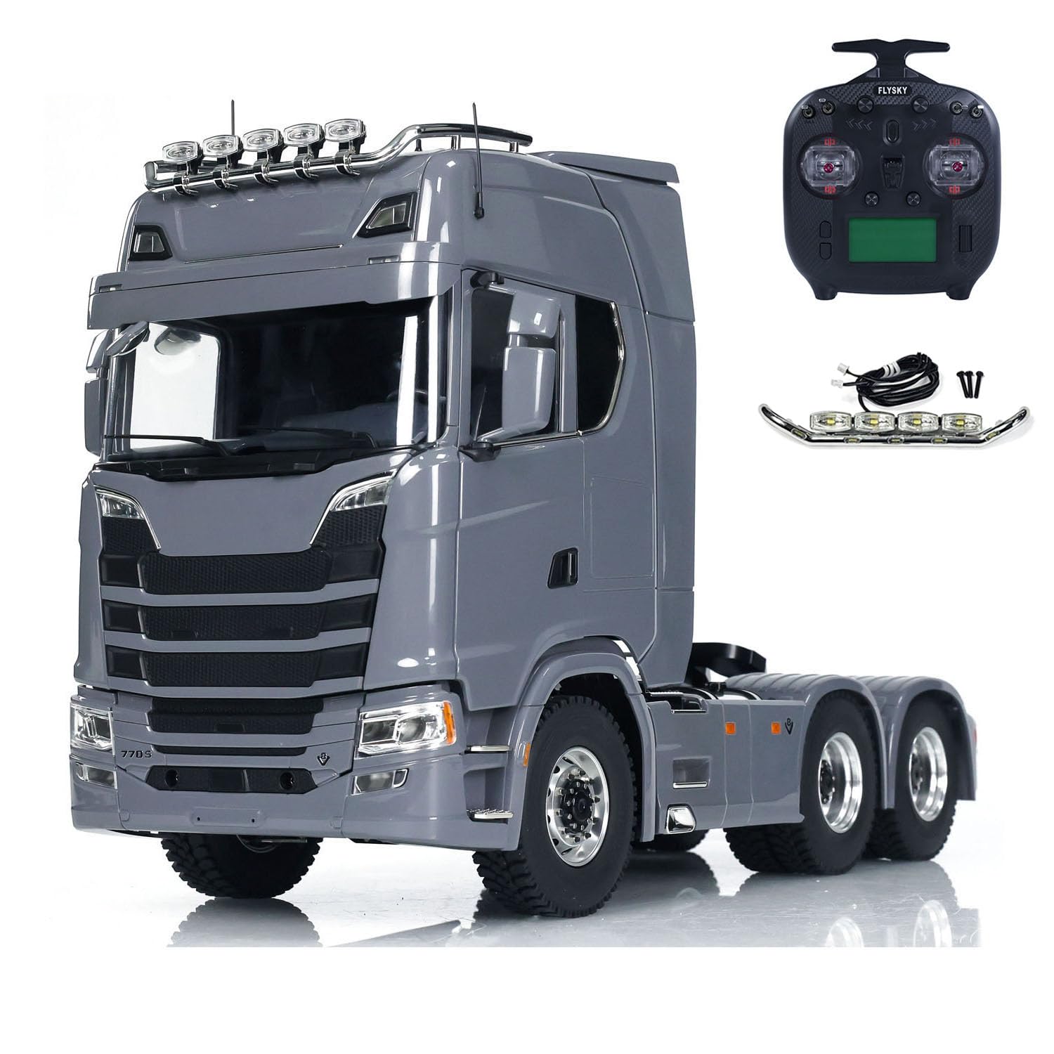 1 14 6X6 RC Tractor Truck Metal Chassis Differential Lock Axles Light Sound System Remote Control Car 2-Speed