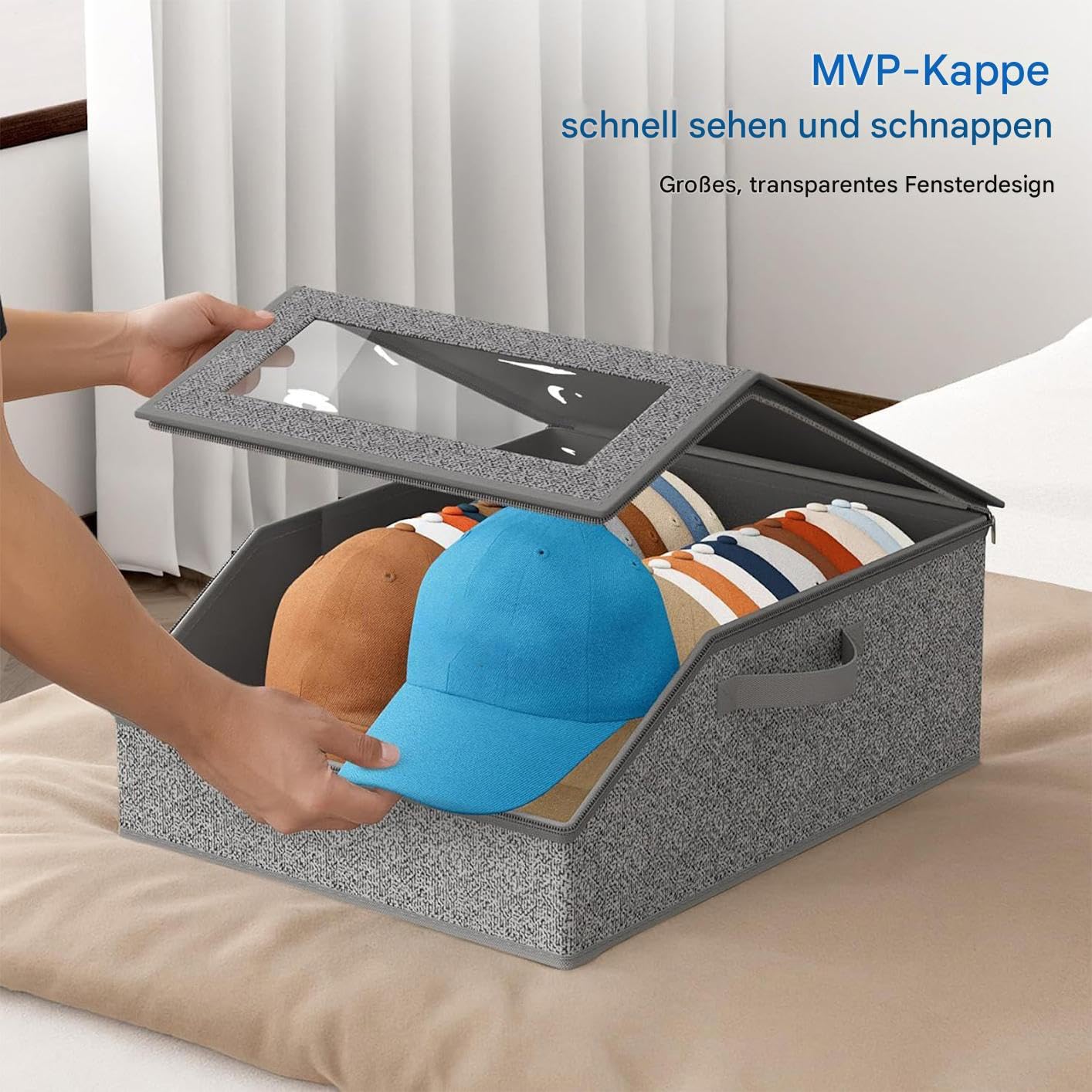 Cajas Para Sombreros Contenedor con Cremallera Resistente y Ventana