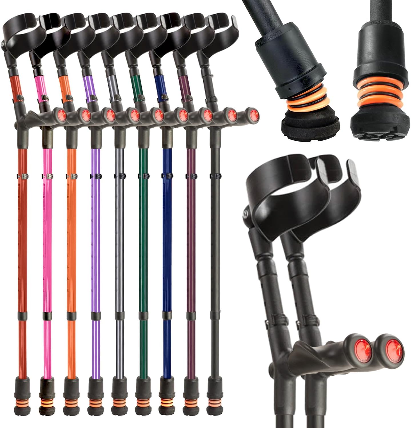 Flexyfoot Comfort Grip Double Adjustable Crutches - Blackberry - View #4