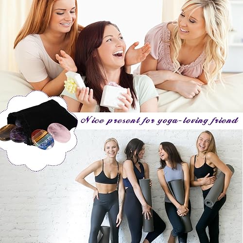 Miniatura 7 de 4 piedras de preocupación para el pulgar para la ansiedad, piedras de chakras, cristales de chakras, cristal rosa, amatista, ojo de tigre,