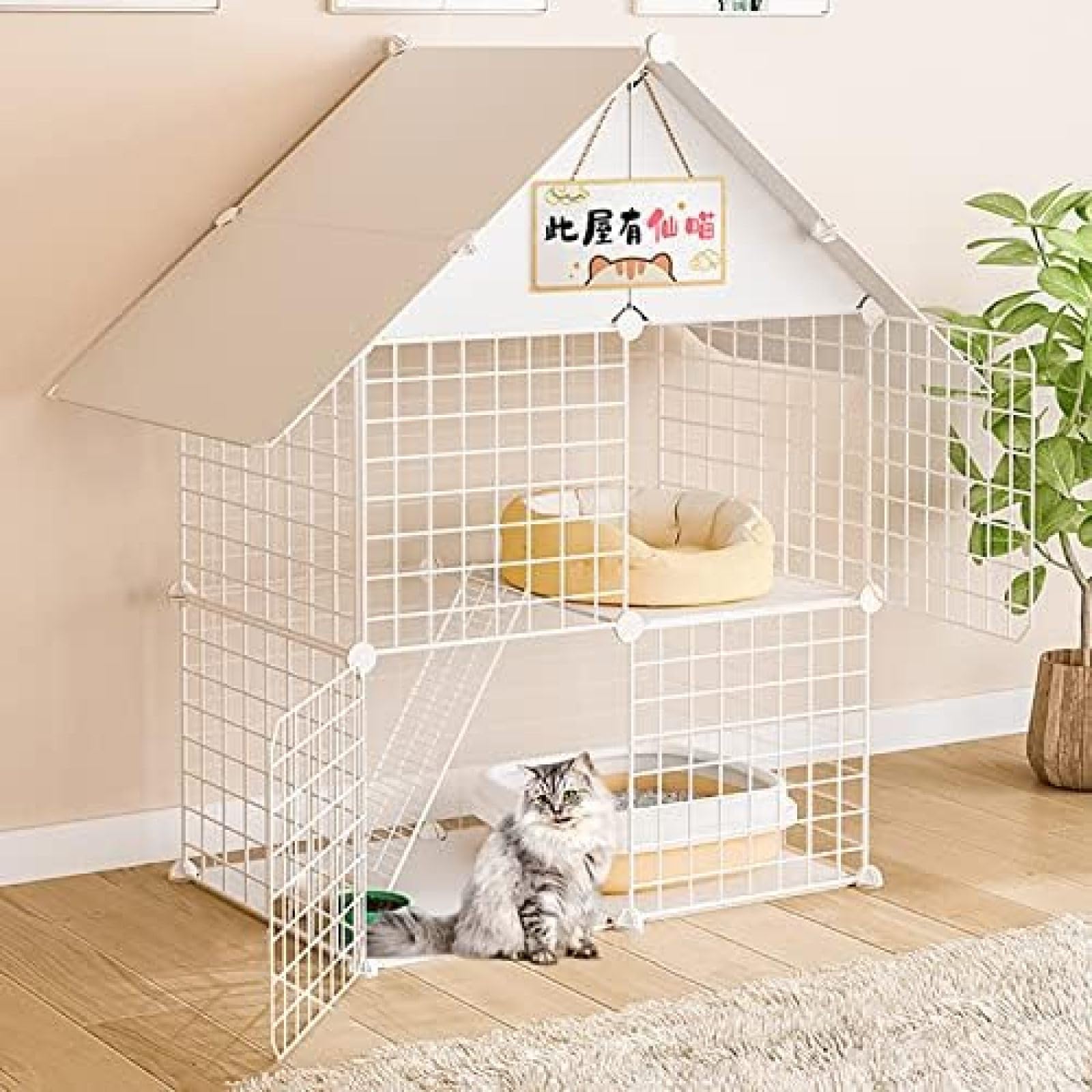 大型猫ケージ屋内 ? DIY 猫ベビーサークル取り外し可能な猫屋外