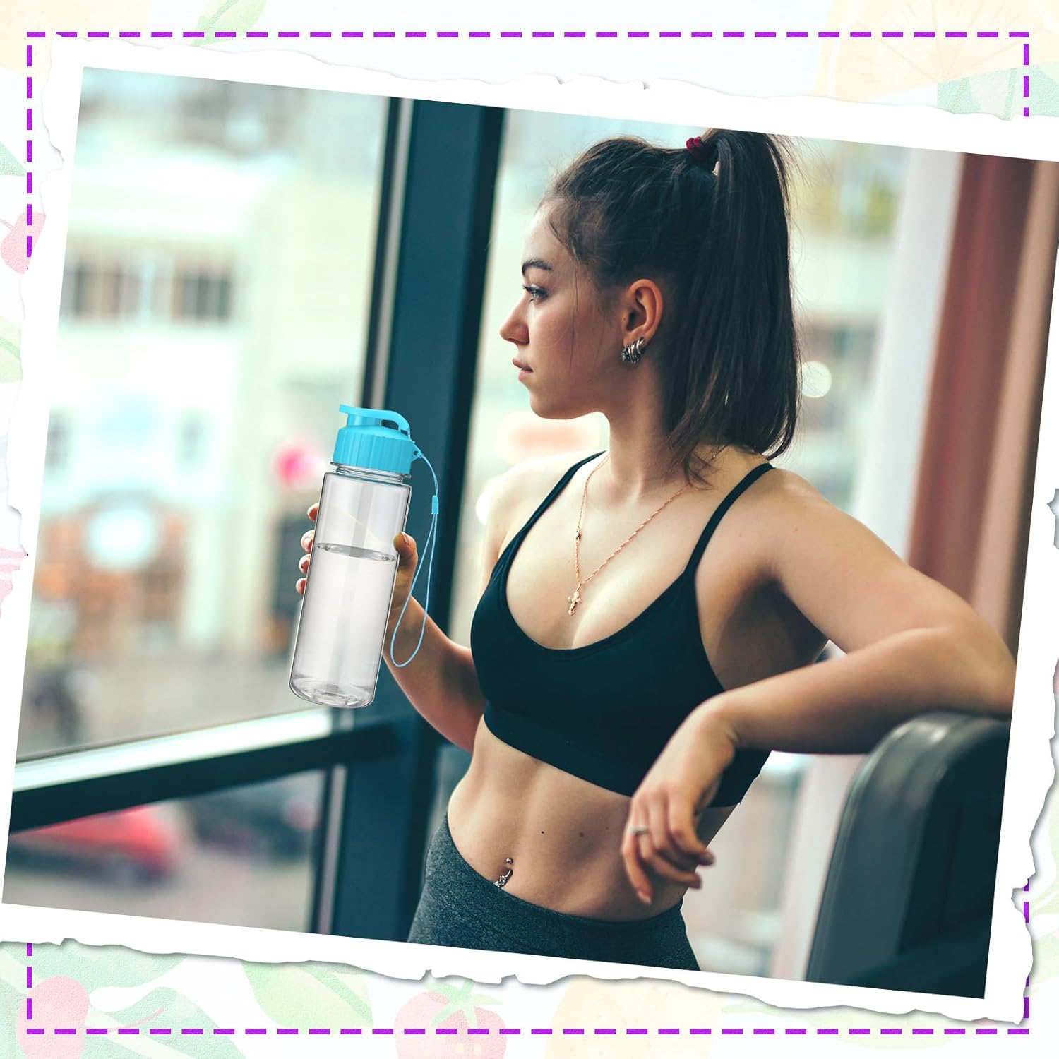 Maxcheck 30 Pieces Water Bottle Bulk 17 oz Plastic Sports Water Bottles Bulk with Handle Strap Lightweight Leakproof Drink Flip Top for Adults Fit Gym(Classic Style,Blue,Purple,Red,Coffee Color) - Image 6