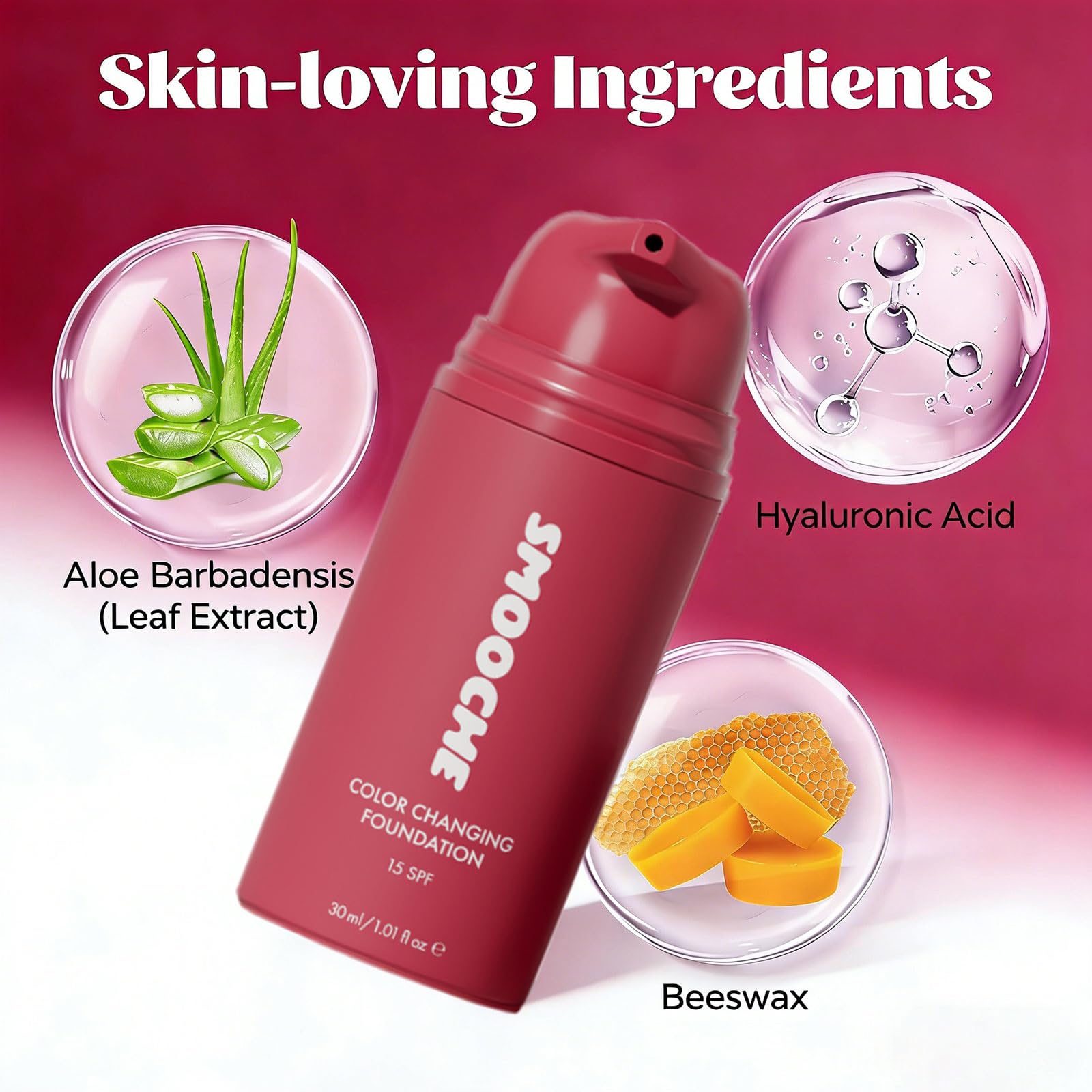 Smooche Foundation Korean, Smooche Colour Changing Foundation, Moisturizing Concealer Brighten Long-Lasting, Even Skin Tone for All Skin Types - 30ml (1 Pack) — view 6