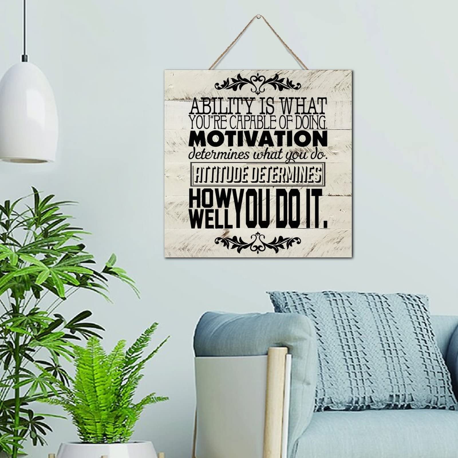 Plaque murale en bois citation inspirante decoration interieure bien-etre chez soi