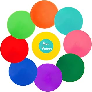 Spot Markers 9 Inch 10 Inch Non Slip Rubber Floor Markers Flat Field Cones Poly Dots for Soccer Basketball Sports Speed Agility Training and Drills