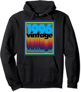 Vintage 1996, Classic Colorful, Birthday and Special Event Pullover Hoodie